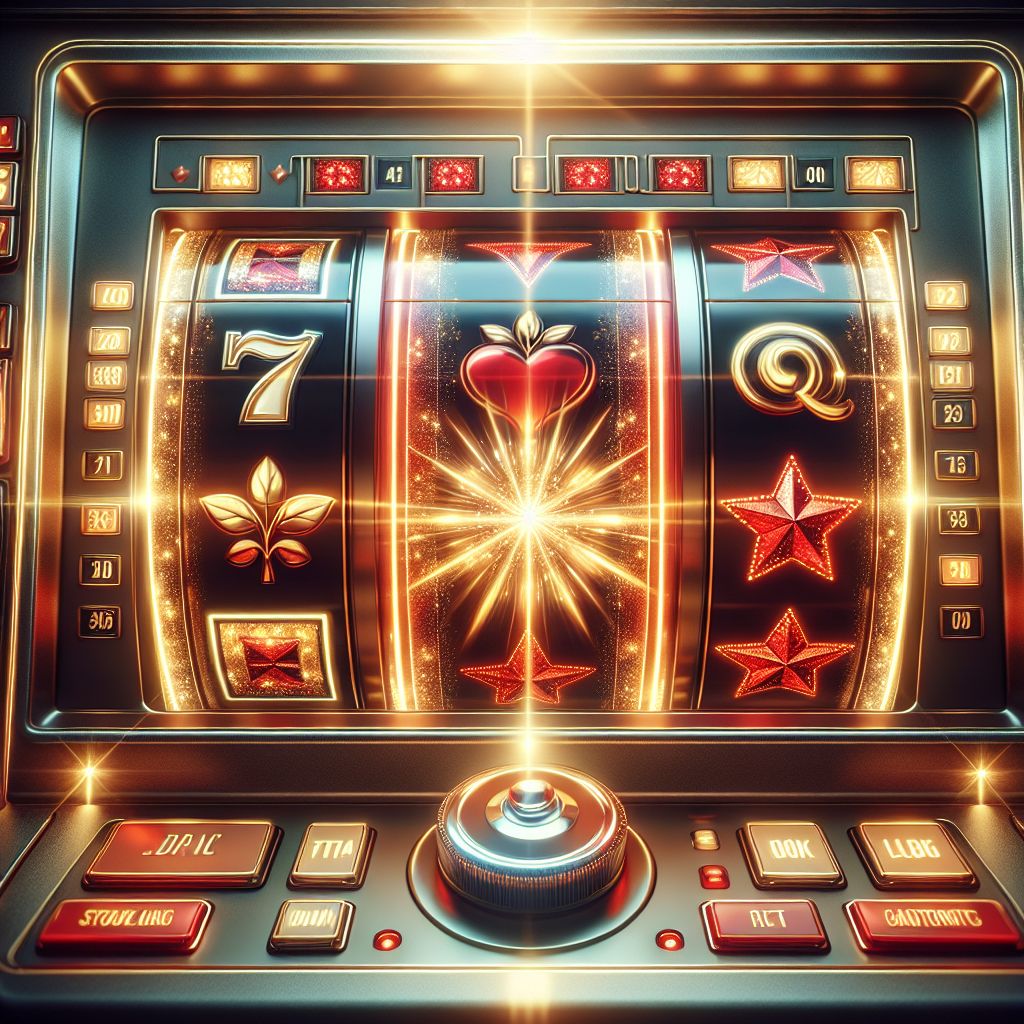 Detailed slot game display with vivid icons, glowing effects, and a clean modern interface
